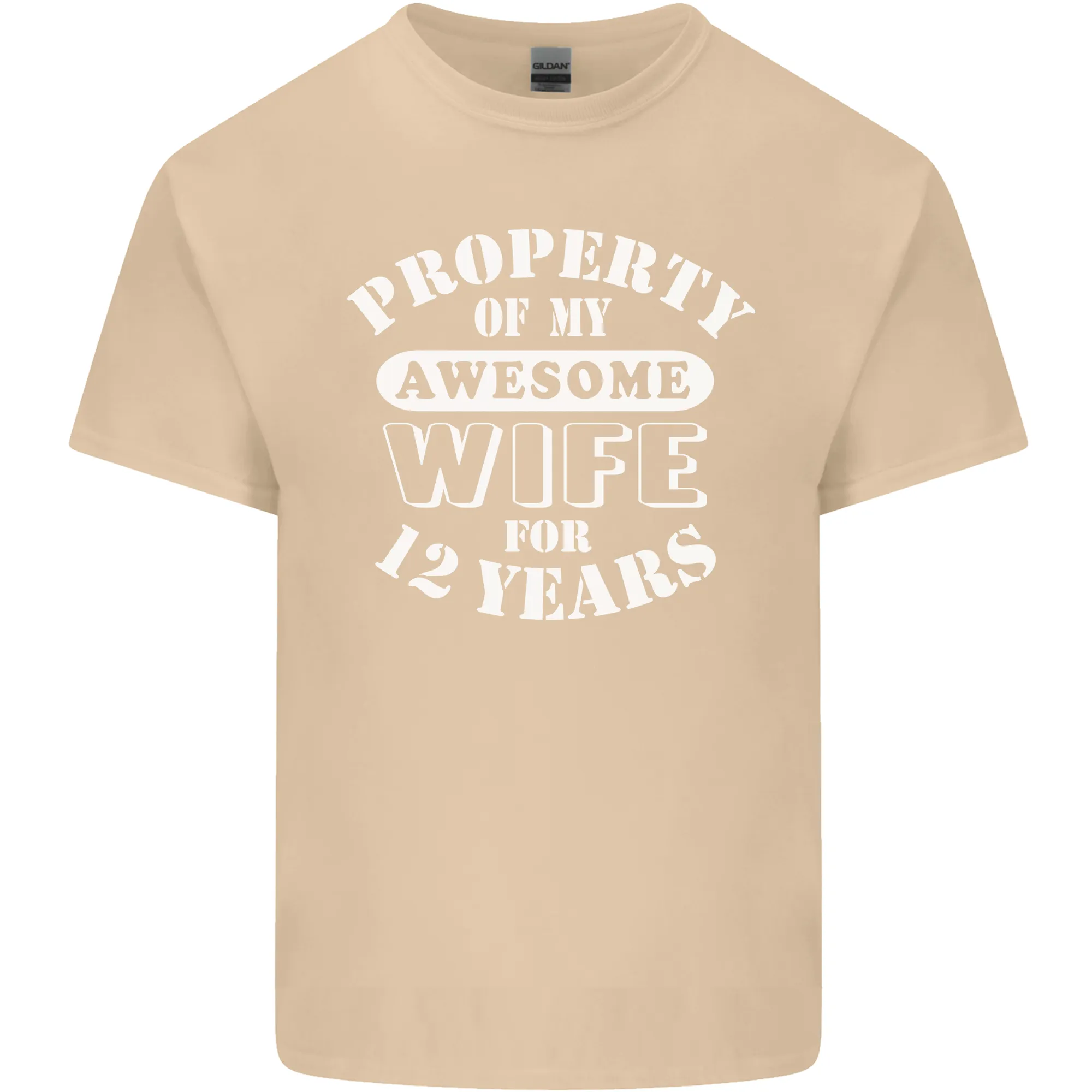 12 Year Wedding Anniversary 12th Funny Wife Mens Light Cotton T-Shirt