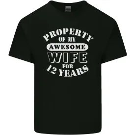 12 Year Wedding Anniversary 12th Funny Wife Mens Light Cotton T-Shirt