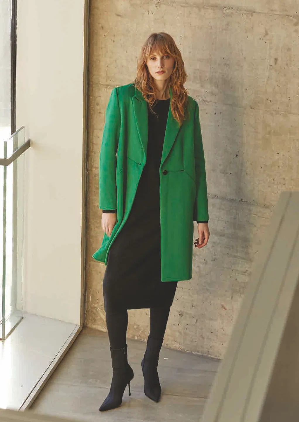 Andam - Classic Wool Mix Coat - Green