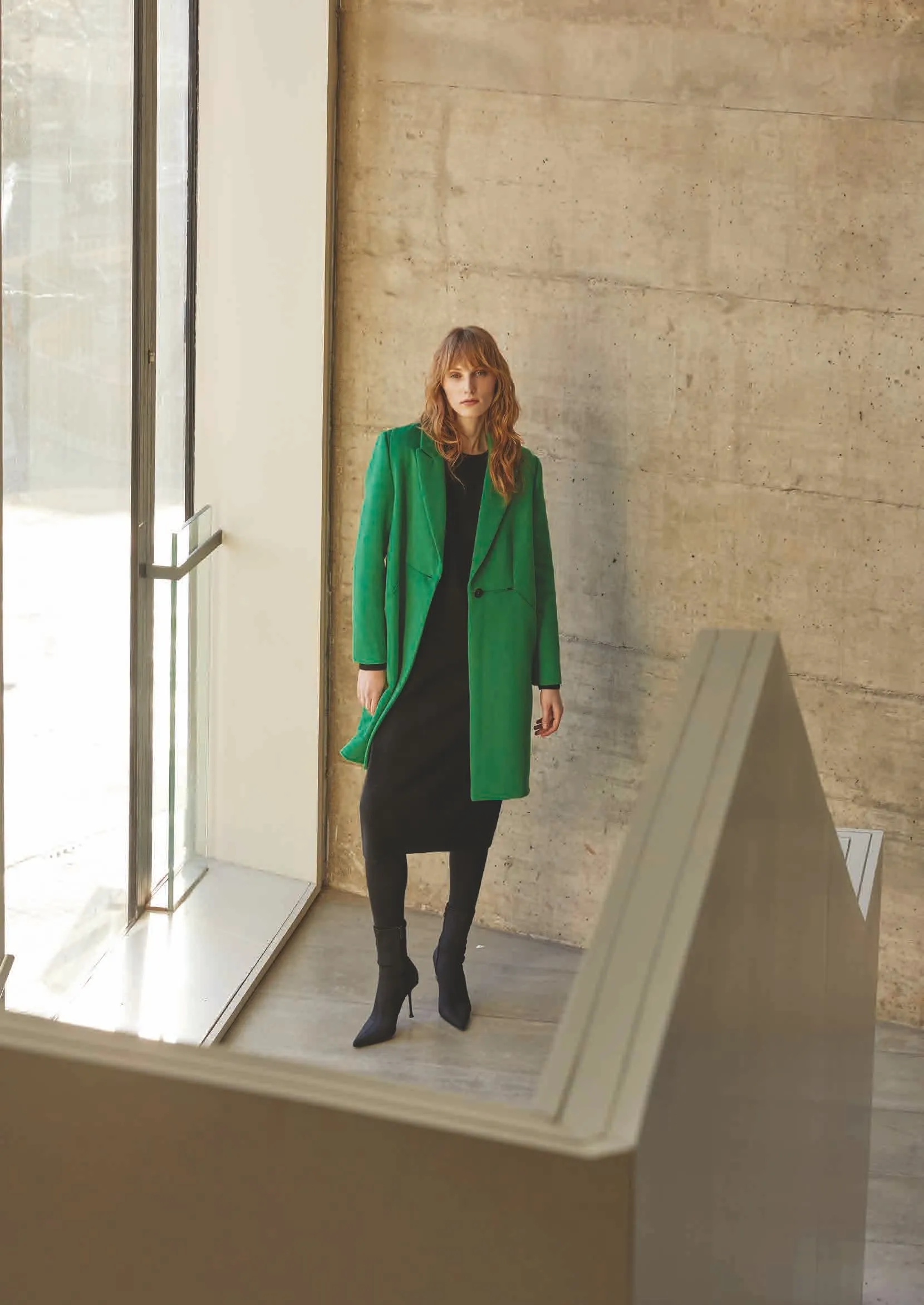 Andam - Classic Wool Mix Coat - Green