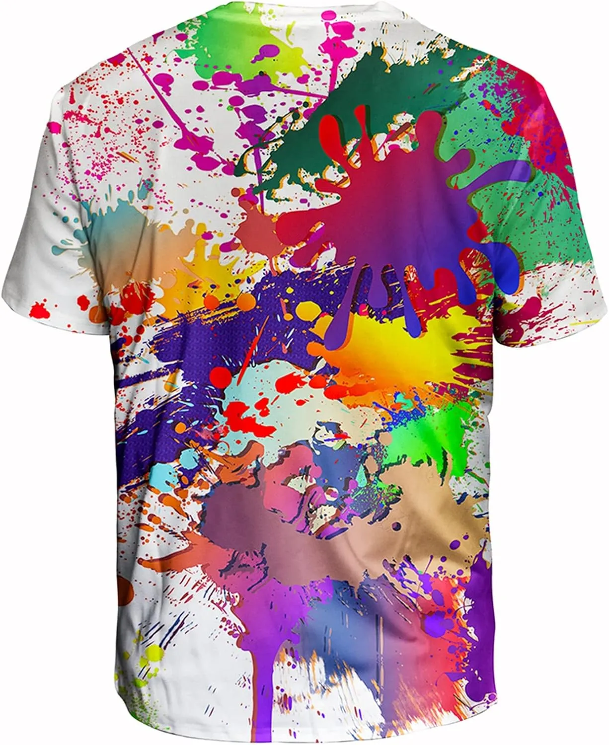 Asylvain Unisex 3D Graphic T-Shirt Colorful Design Short Sleeve Crewneck Digital Tee for Young