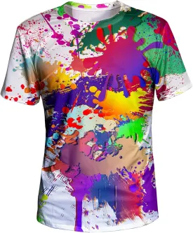 Asylvain Unisex 3D Graphic T-Shirt Colorful Design Short Sleeve Crewneck Digital Tee for Young