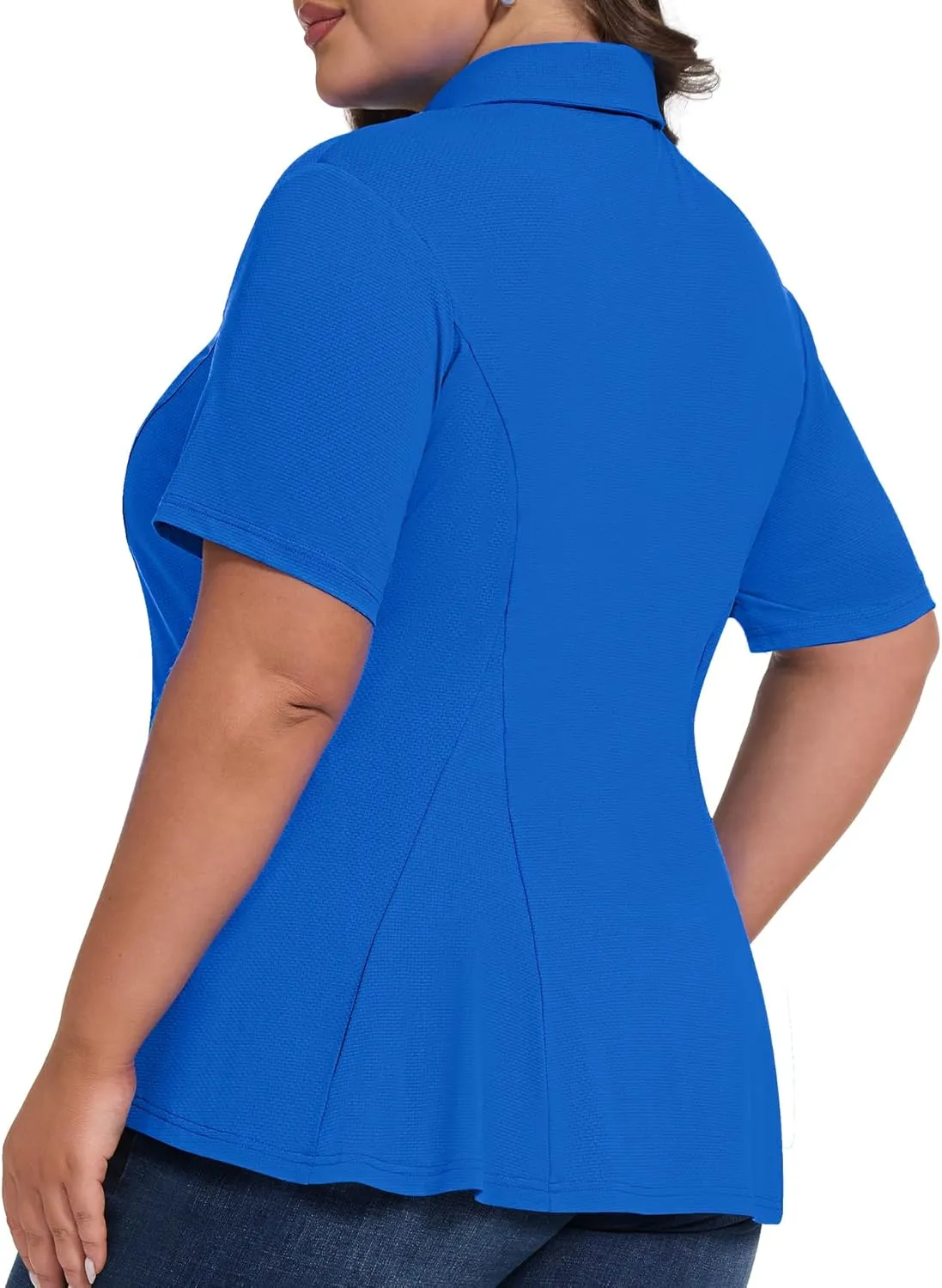 Casei Women's Plus Size Golf Polo Shirt with Sunglasses Holder UPF 50  Tunic Tops Casual Workout Work Shirts