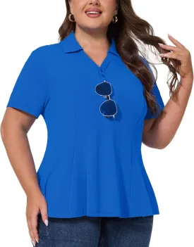 Casei Women's Plus Size Golf Polo Shirt with Sunglasses Holder UPF 50  Tunic Tops Casual Workout Work Shirts