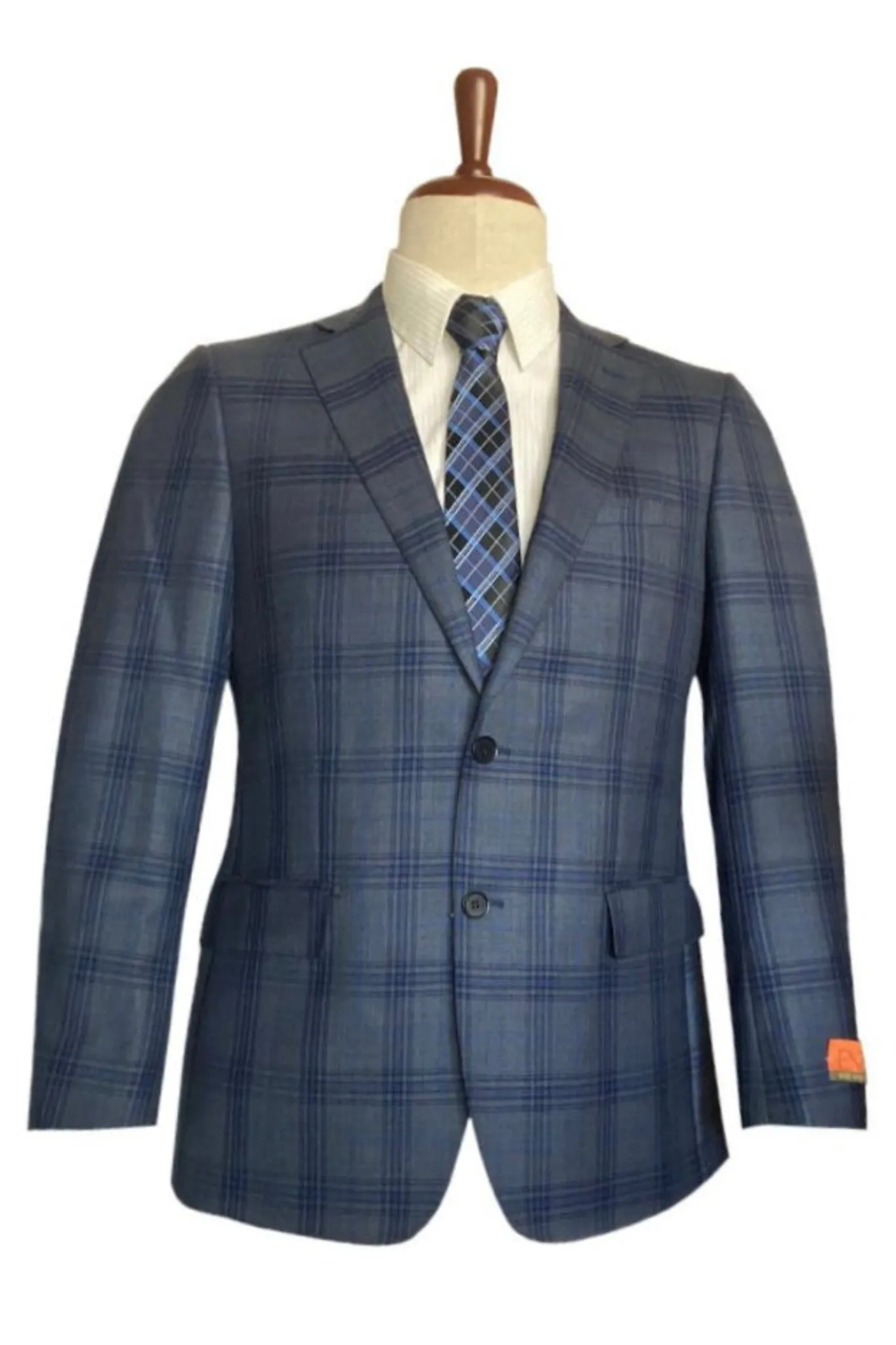 Enzo - Classic Fit Sport Coat Navy Windowpane
