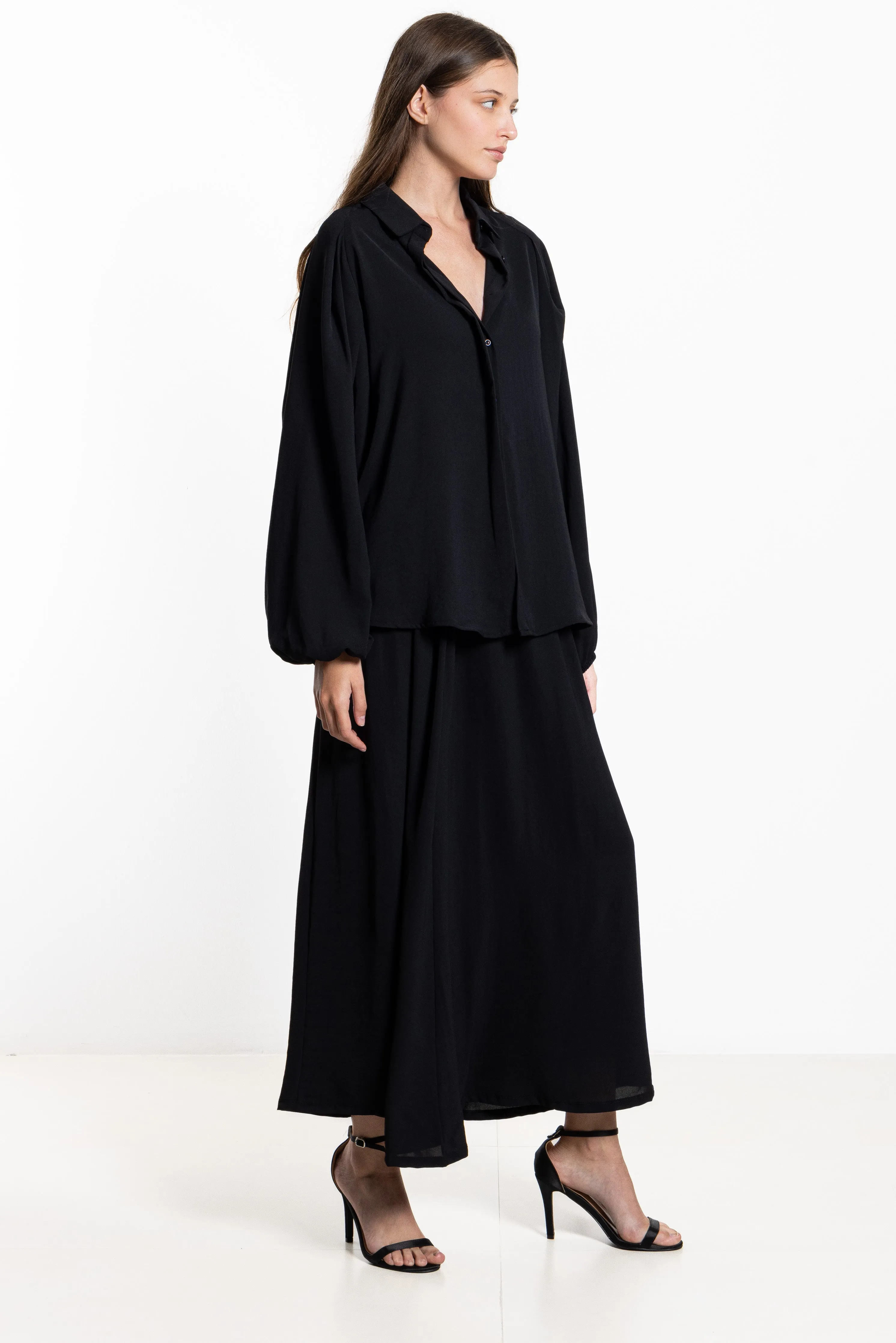 FLOWY SHIRT SET WITH SKIRT