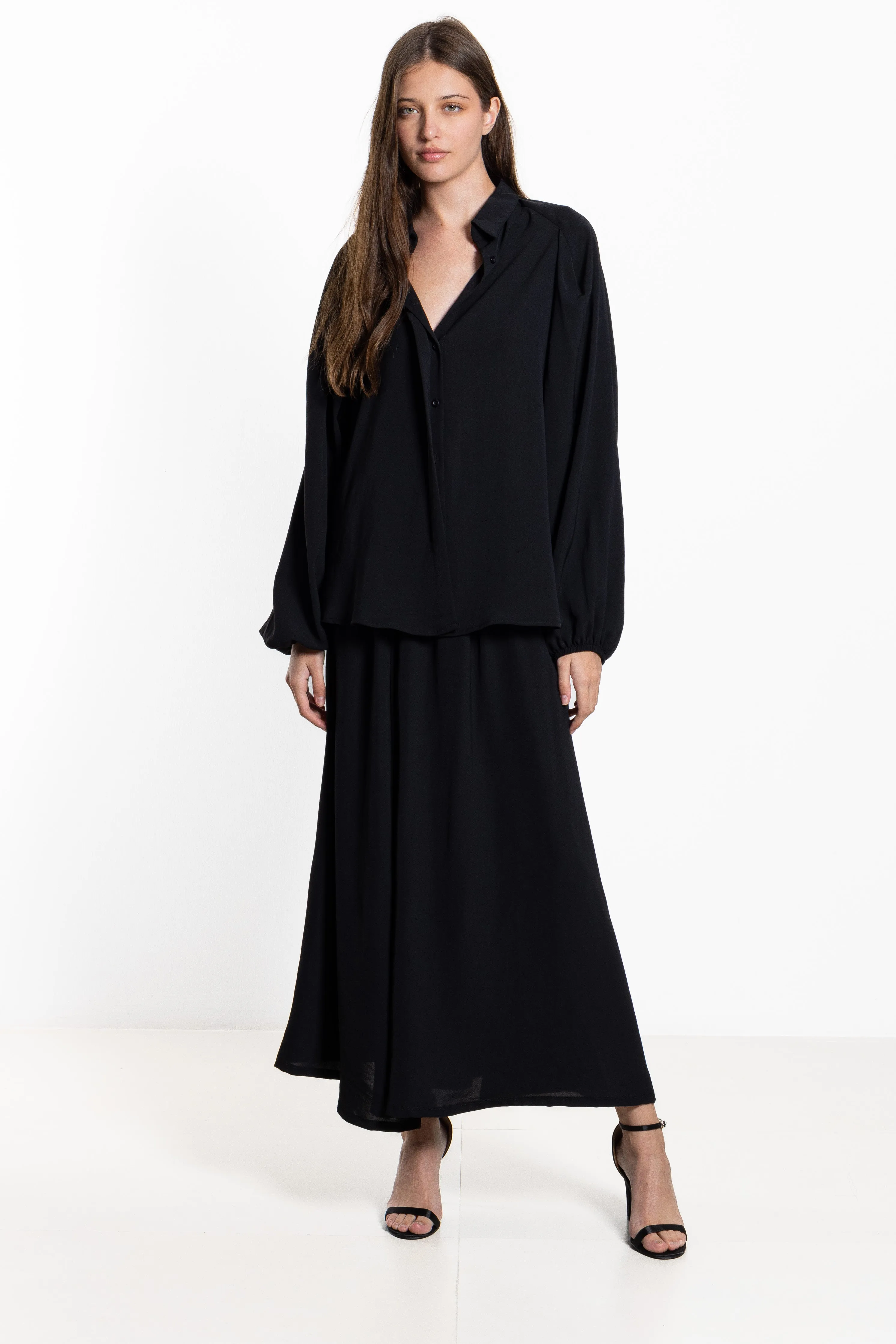 FLOWY SHIRT SET WITH SKIRT