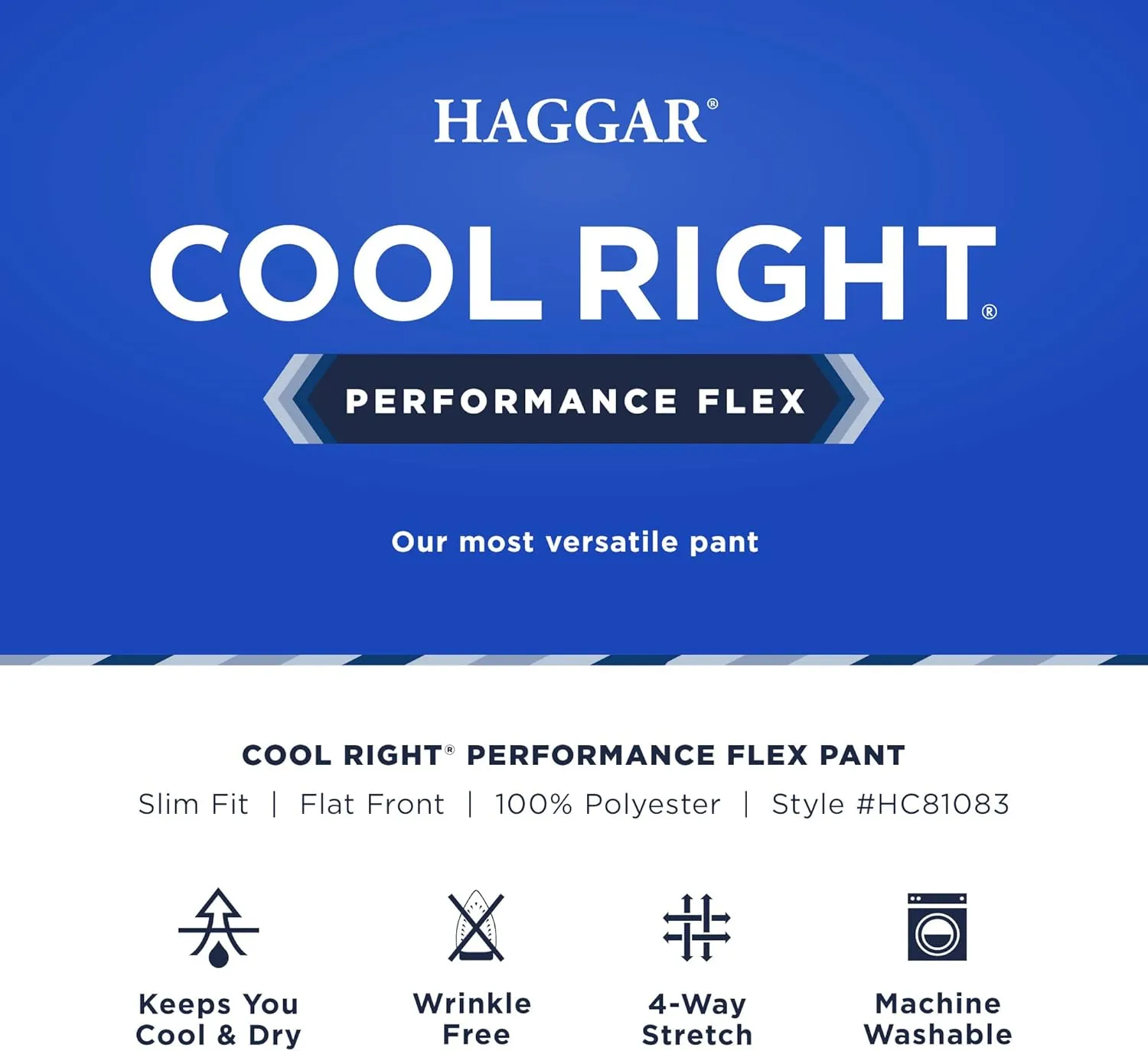 Haggar  Cool Right Performance Flex Stria 