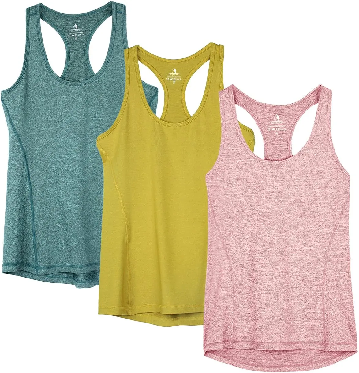 icyzone Women's Racerback Workout Athletic Running Tank Tops (Pack of 3)