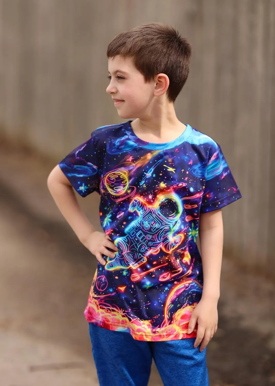 Idgreatim Boys T-Shirts Cool 3D Graphic Short Sleeve Tee Shirt 4-14 Years