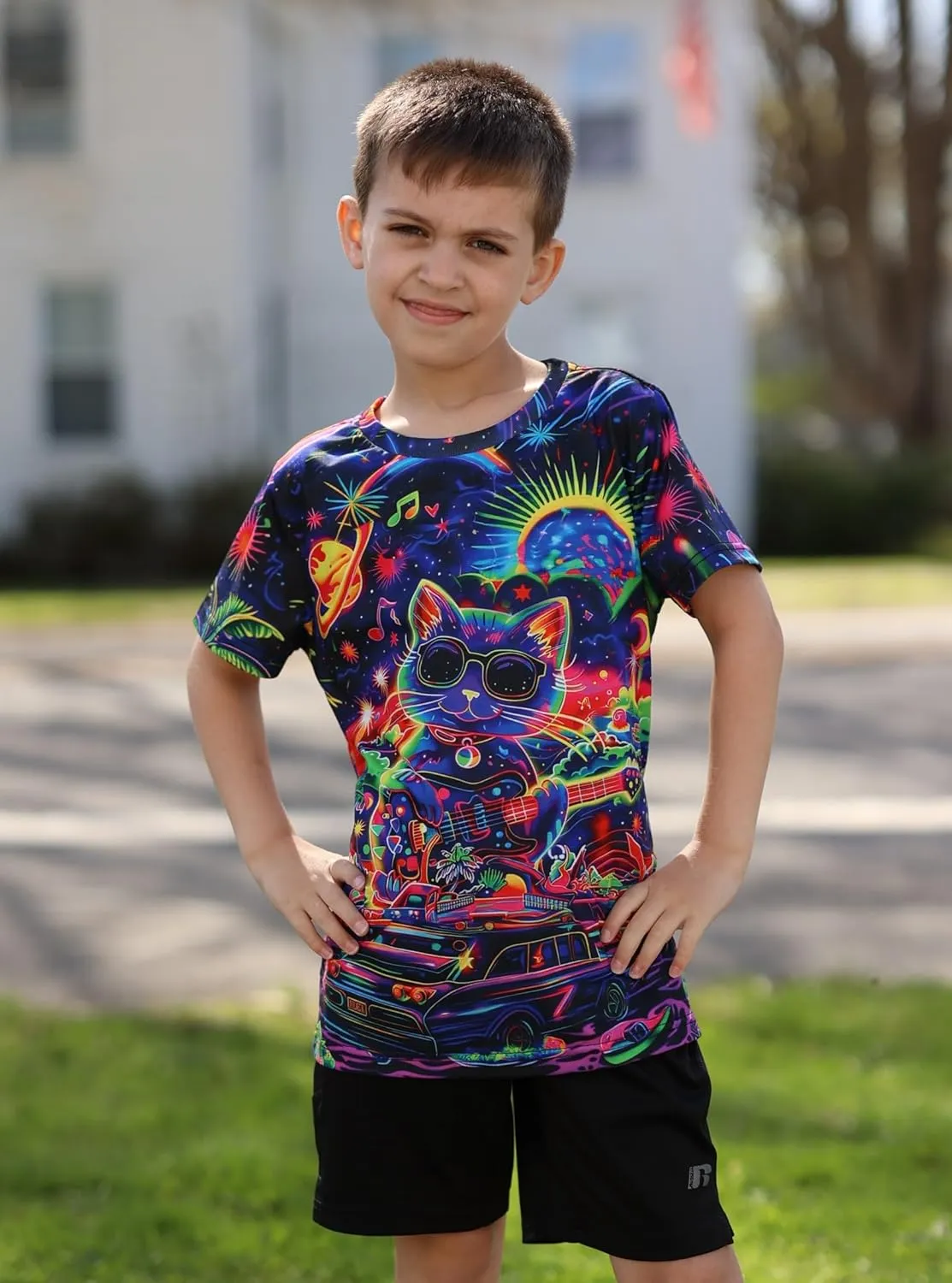 Idgreatim Boys T-Shirts Cool 3D Graphic Short Sleeve Tee Shirt 4-14 Years