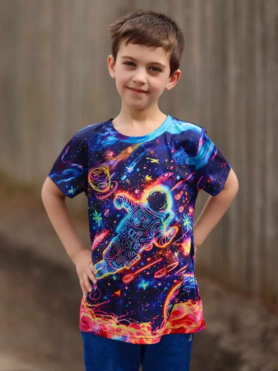 Idgreatim Boys T-Shirts Cool 3D Graphic Short Sleeve Tee Shirt 4-14 Years