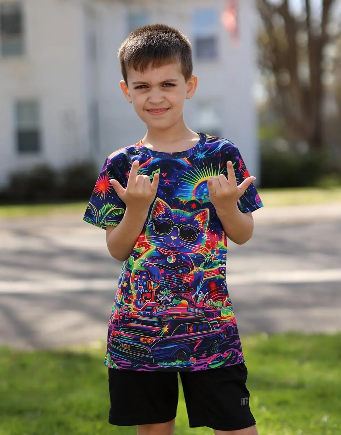 Idgreatim Boys T-Shirts Cool 3D Graphic Short Sleeve Tee Shirt 4-14 Years