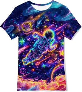 Idgreatim Boys T-Shirts Cool 3D Graphic Short Sleeve Tee Shirt 4-14 Years