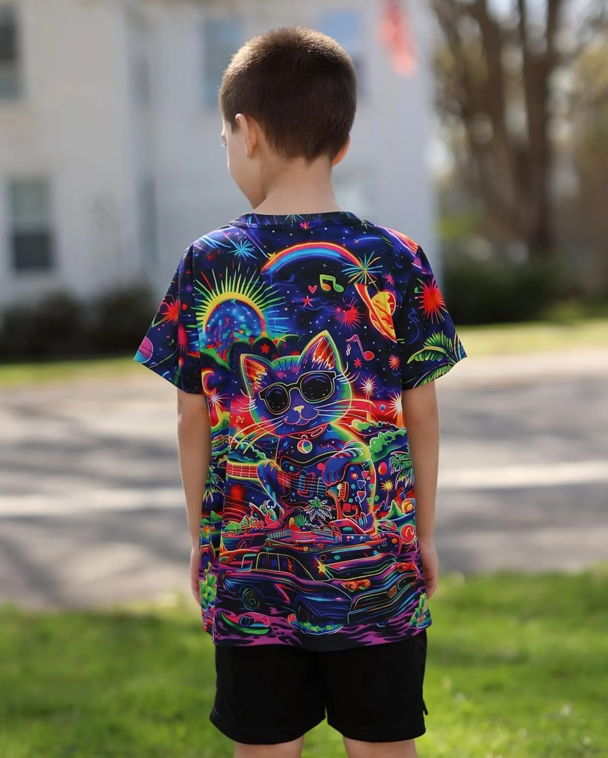 Idgreatim Boys T-Shirts Cool 3D Graphic Short Sleeve Tee Shirt 4-14 Years