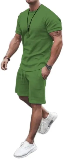 Men's Shirt and Shorts Set 2 Piece Outfits Fashion Summer Tracksuits Casual Sportwear Set