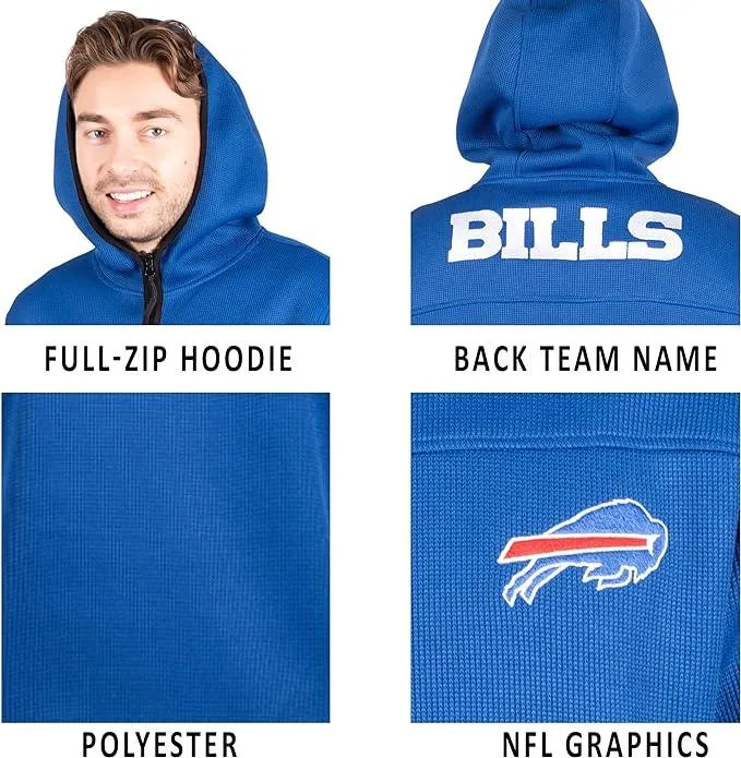 Ultra Game NFL Official Adults Supreme Quality Full Zip Hoodie Sweatshirt - Unisex, New York Giants, Team Color|New York Giants