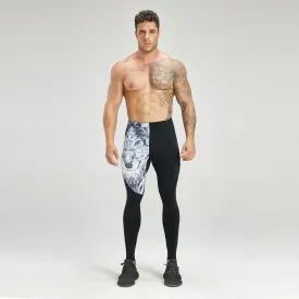 UPF50  Beast Black Men’s Swim Pants - Wolf Style