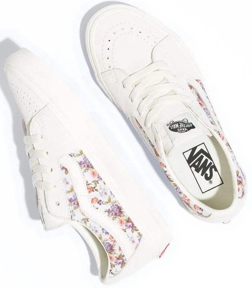 Vans SK8-Low Off White Floral Womens Suede Trainers