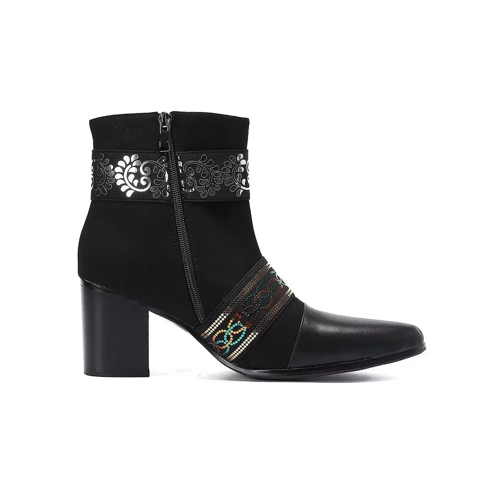 Veltique Chic Zip Booties
