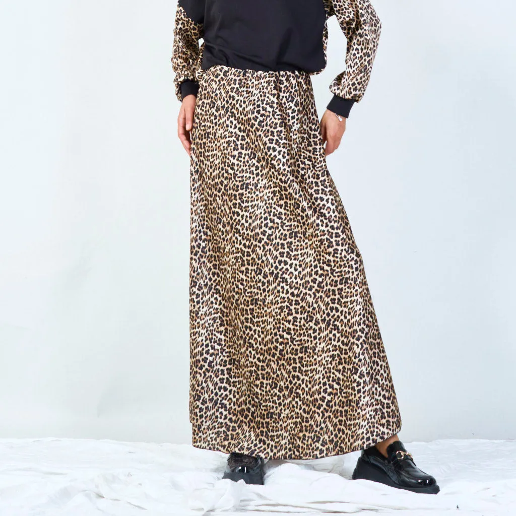 Wild leopard print long skirt wholesale