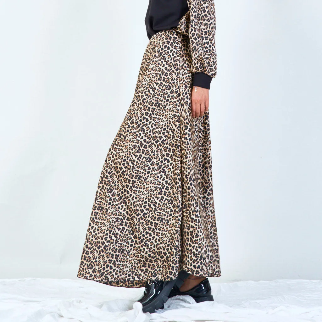 Wild leopard print long skirt wholesale