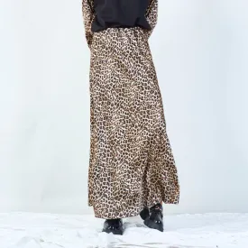 Wild leopard print long skirt wholesale