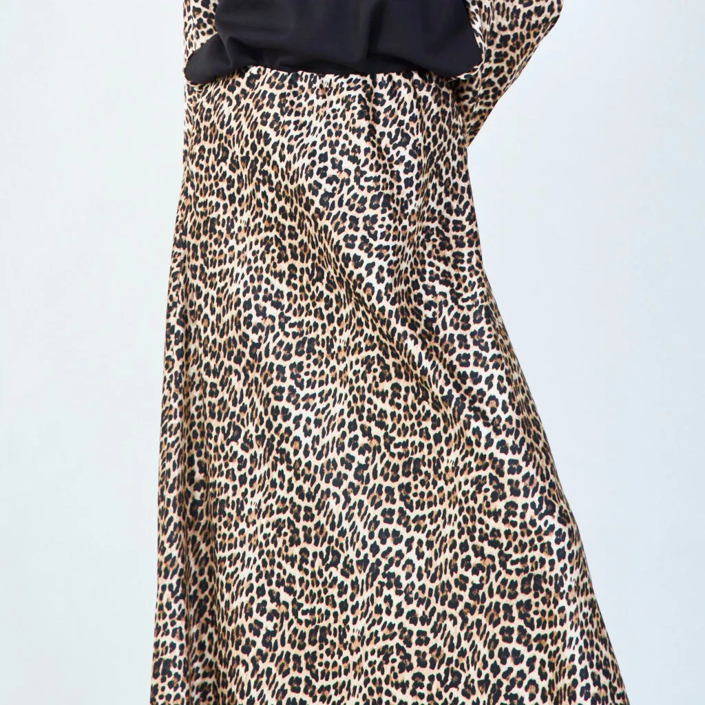 Wild leopard print long skirt wholesale