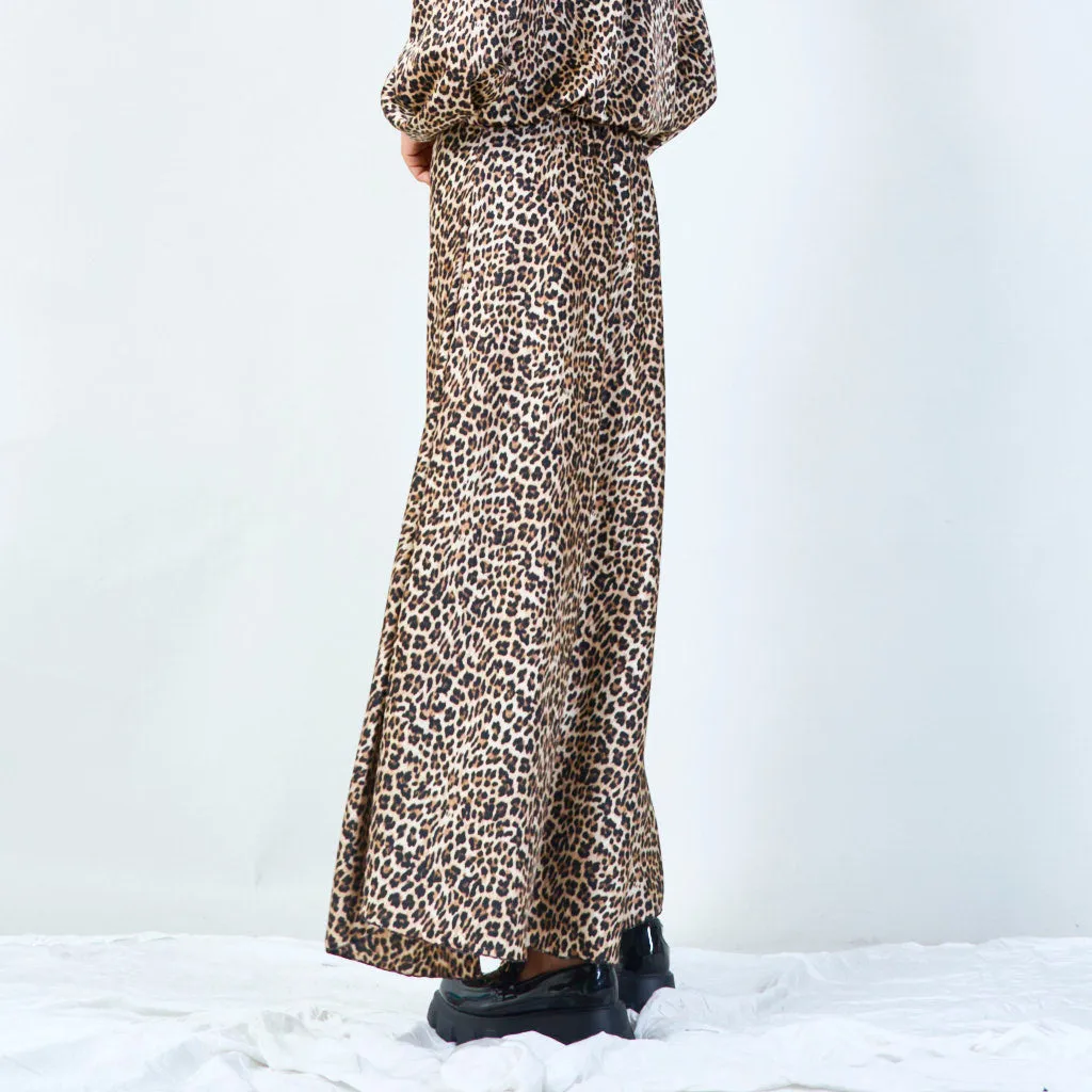 Wild leopard print long skirt wholesale